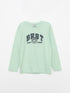 LC Waikiki Crew Neck Printed Long Sleeve Boy T-shirt